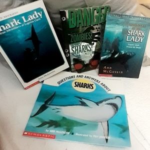 4 Shark books for grade achooler